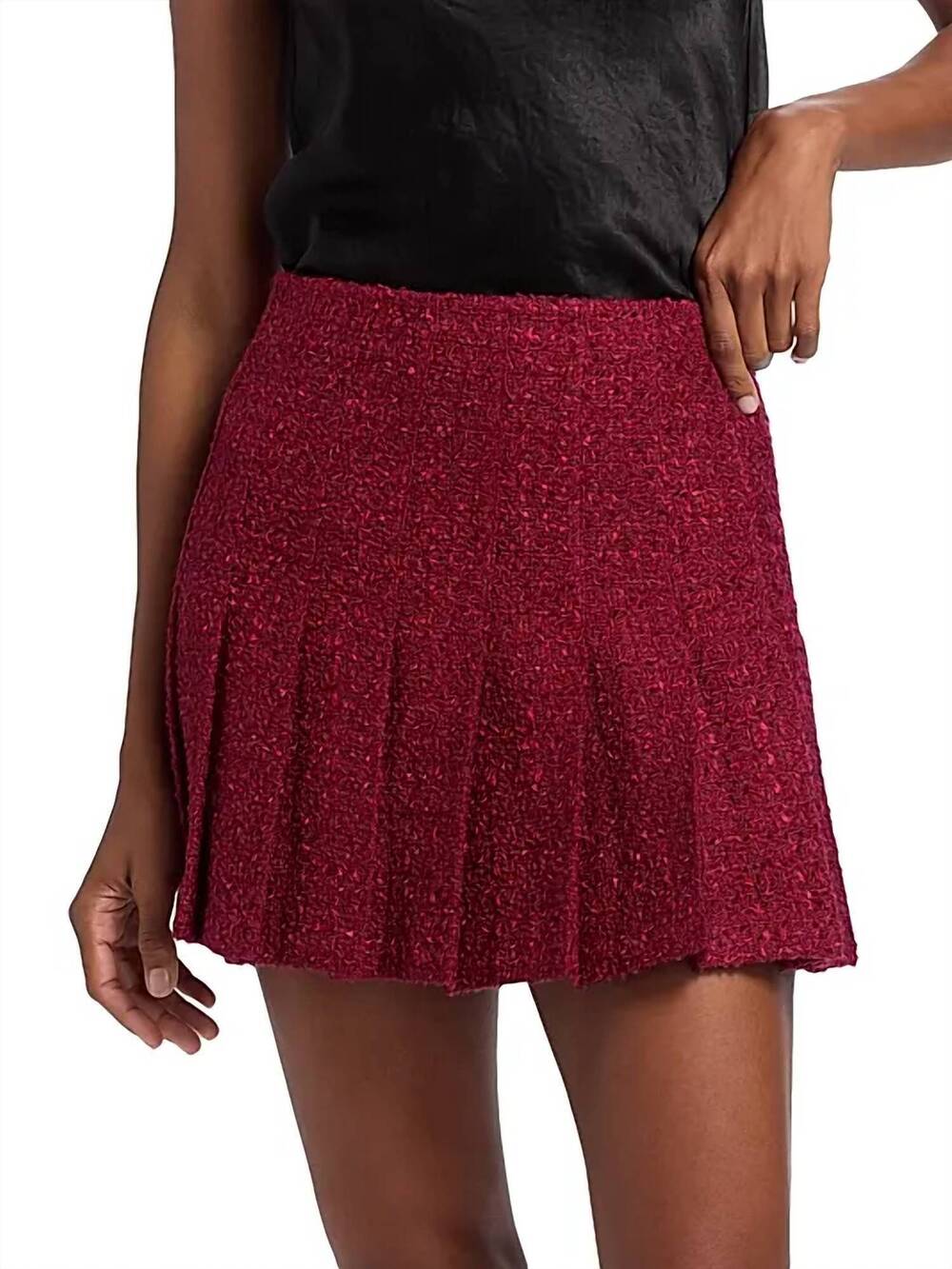 NEW ALICE + OLIVIA carter mini skirt in oxblood